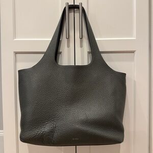 Cuyana Dark Olive Leather Tote
